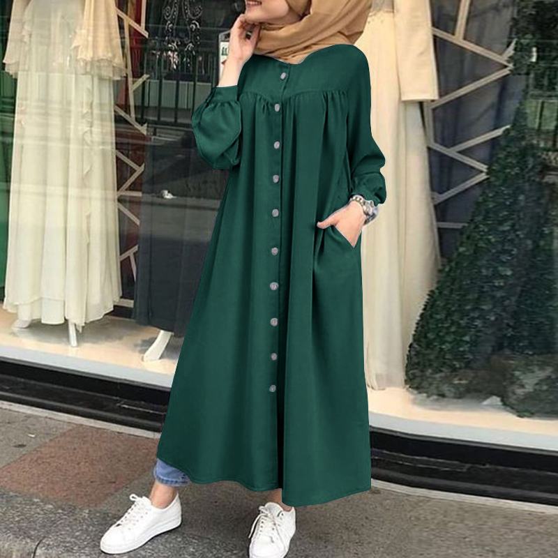 Stand-up Collar Swing Dress