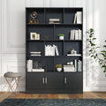 70.87 Tall Bookshelf With 10 Cubes And 3 Doors, 4-Tier Bookshelf, Open Shelf Bookcase With Cabinet, Modern Cube Storage Organizer For Living Room, And Office