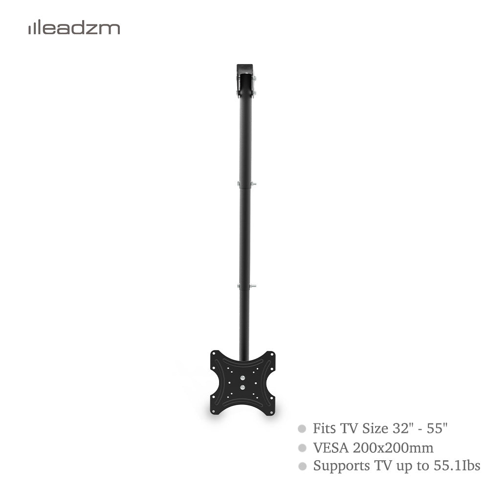 TV Ceiling Bracket, Length Adjustable 360 Degree Rotation, Up And Down 5-15 Degrees, Load Capacity 25kg