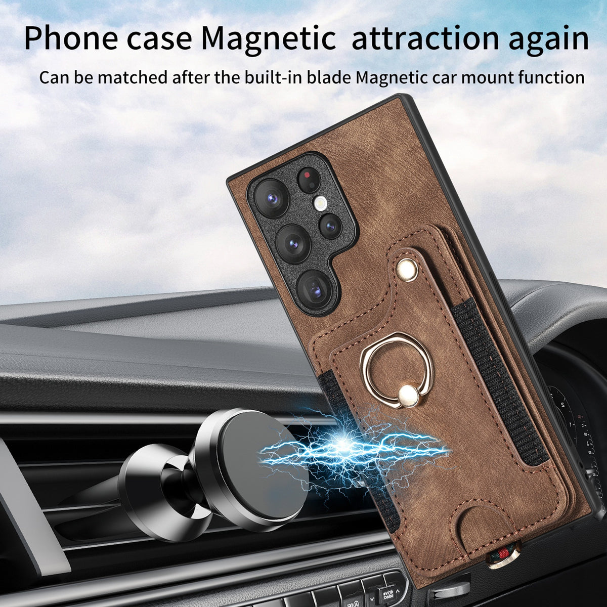 Suitable For S25Ultra Phone Case Anti-theft Swiping Fastened Ring Lanyard Card Holder