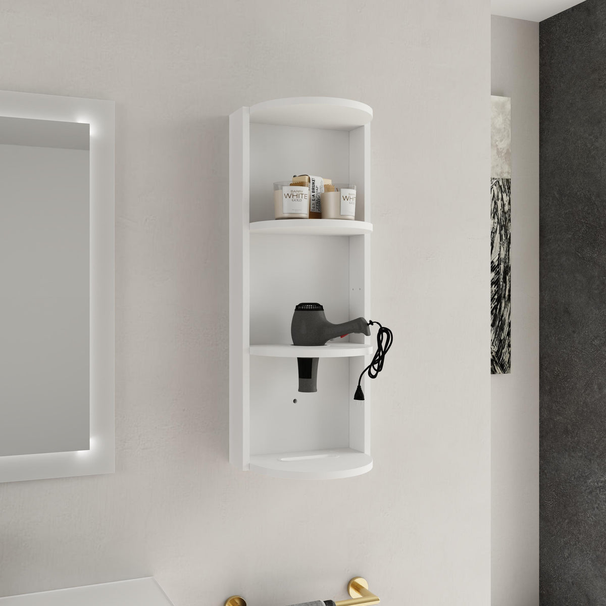 12  Bathroom Wall- Mounted Storage Rack  Float Mounting Design  KD- Packing