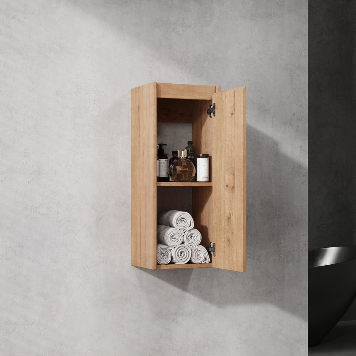 12  Bathroom Side Cabinet Soft Close Doors Float Mounting Design  KD- Packing