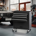 4-Drawer Rolling Tool Chest, Cabinet With 4 Wheels Tool Chest With Drawers, Suitable For Garages, Warehouses, Workshops, Repair Shops, Black