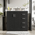 36 Bathroom Vanity With Ceramic Sink Combo,Solid Wood Frame Bathroom Storage Cabinet,Freestanding Vanity Set With 3 Drawers& Soft Closing Doors